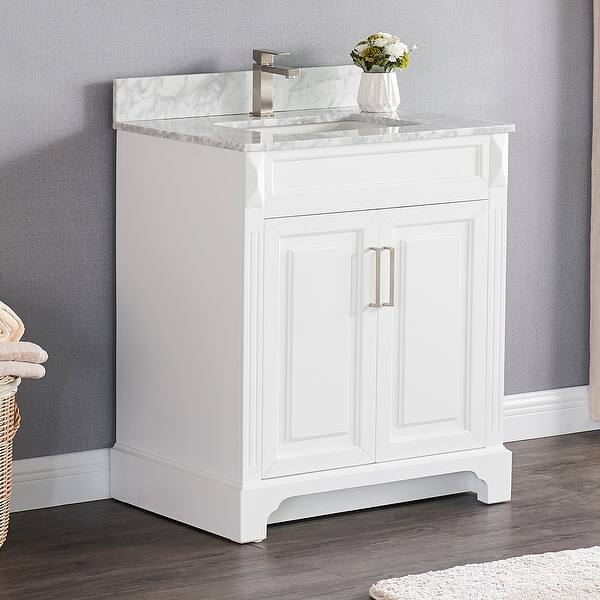 Shop Copper Grove Dian 30 Inch Single Sink Bathroom Vanity Set With Marble Or Quartz Top On Sale Overstock 30074153
