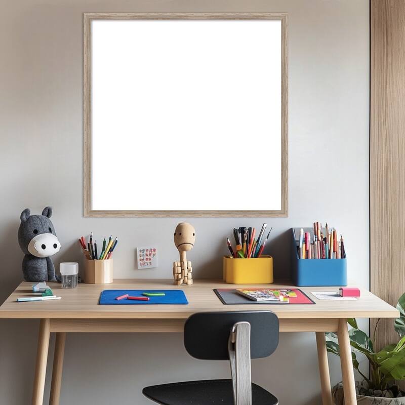 Amanti Art Hardwood Wedge Mocha Framed Dry Erase Magnetic Board
