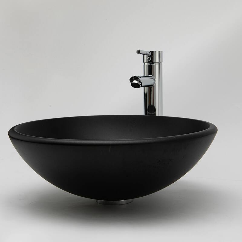 Vinnova Glass Circular Vessel Bathroom Sink without Faucet
