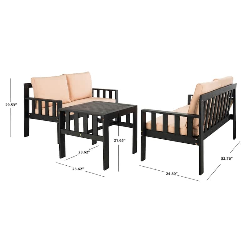 SAFAVIEH Outdoor Neha 3-Piece Living Set - 77W x 30D x 77H