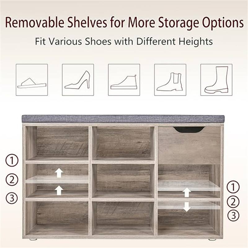 Shoe Bench - 11.8"D x 31.5"W x 18.9"H