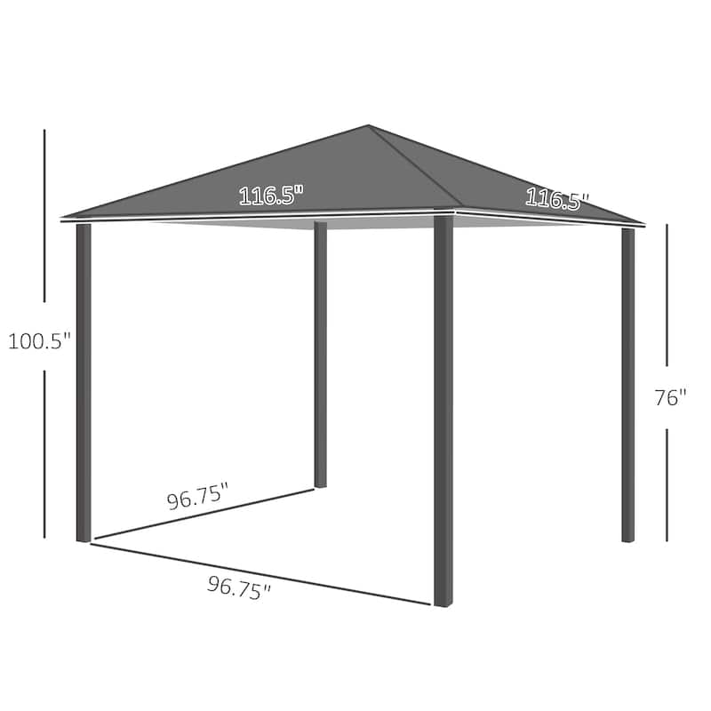 Outsunny 10' x 10' Soft Top Outdoor Pergola Canopy Gazebo with Beautiful Wood-Grain Finish & Zippered Sling Sidewalls