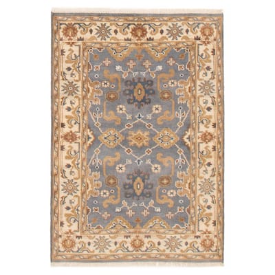 ECARPETGALLERY Hand-knotted Royal Oushak Grey Wool Rug - 4'0 x 5'11