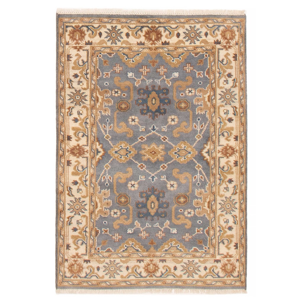 ECARPETGALLERY Hand-knotted Royal Oushak Grey Wool Rug - 4'0 x 5'11