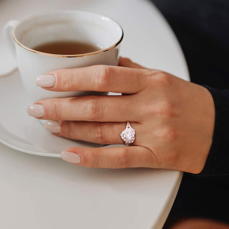 Miadora 3ct DEW Heart-Shaped Created Moissanite Ring in Sterling Silver
