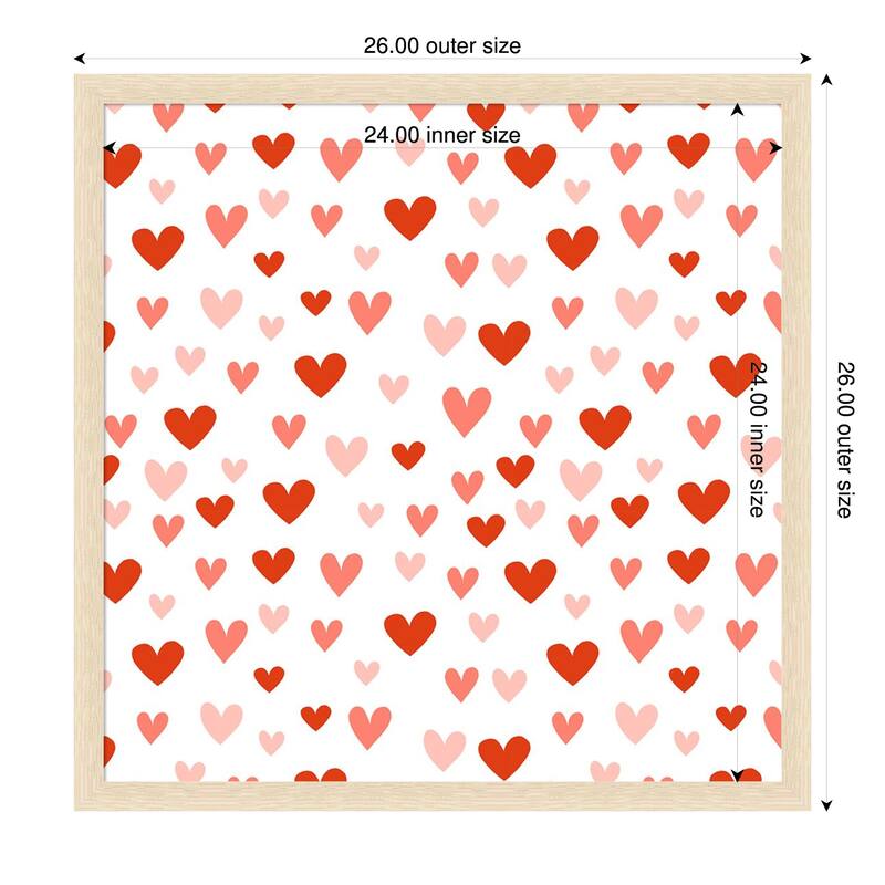 Amanti Art Framed Fabric Pinboard Darling Valentine Collection I by Victoria Borges Printed Bulletin Board - Board Size 24 x 24