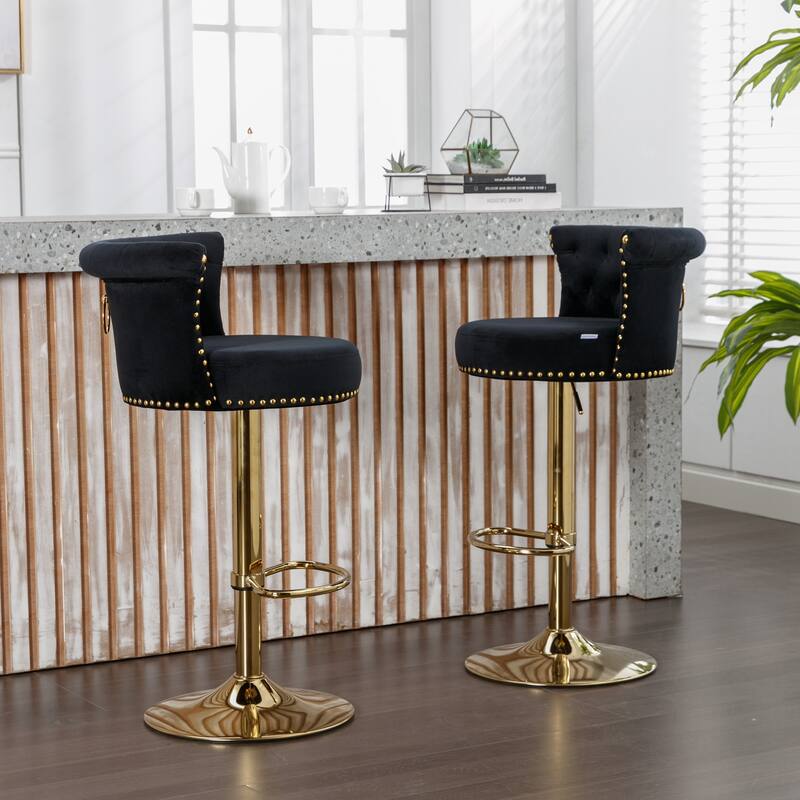 Set of 2 Adjustable Counter Height Chairs