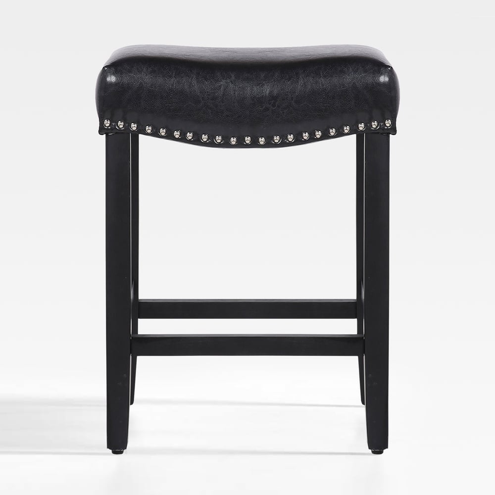 Jameson Upholstered Polyester Black 24 Inch Counter Stool