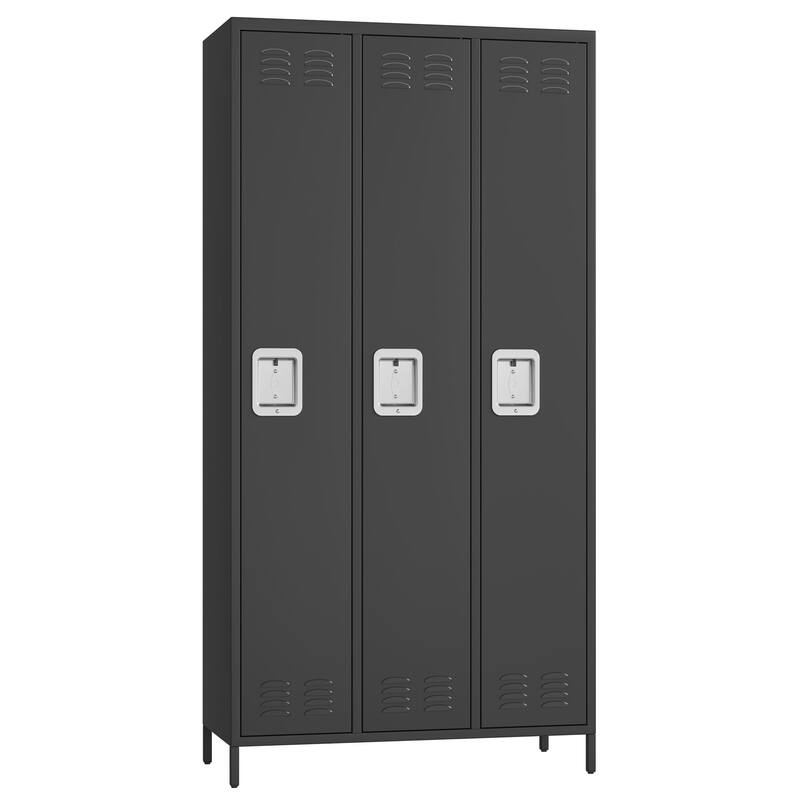 3 Doors Employee Lockers for Office, Metal Sorage Locker Combination, Lockable Employees Metal Locker with Door