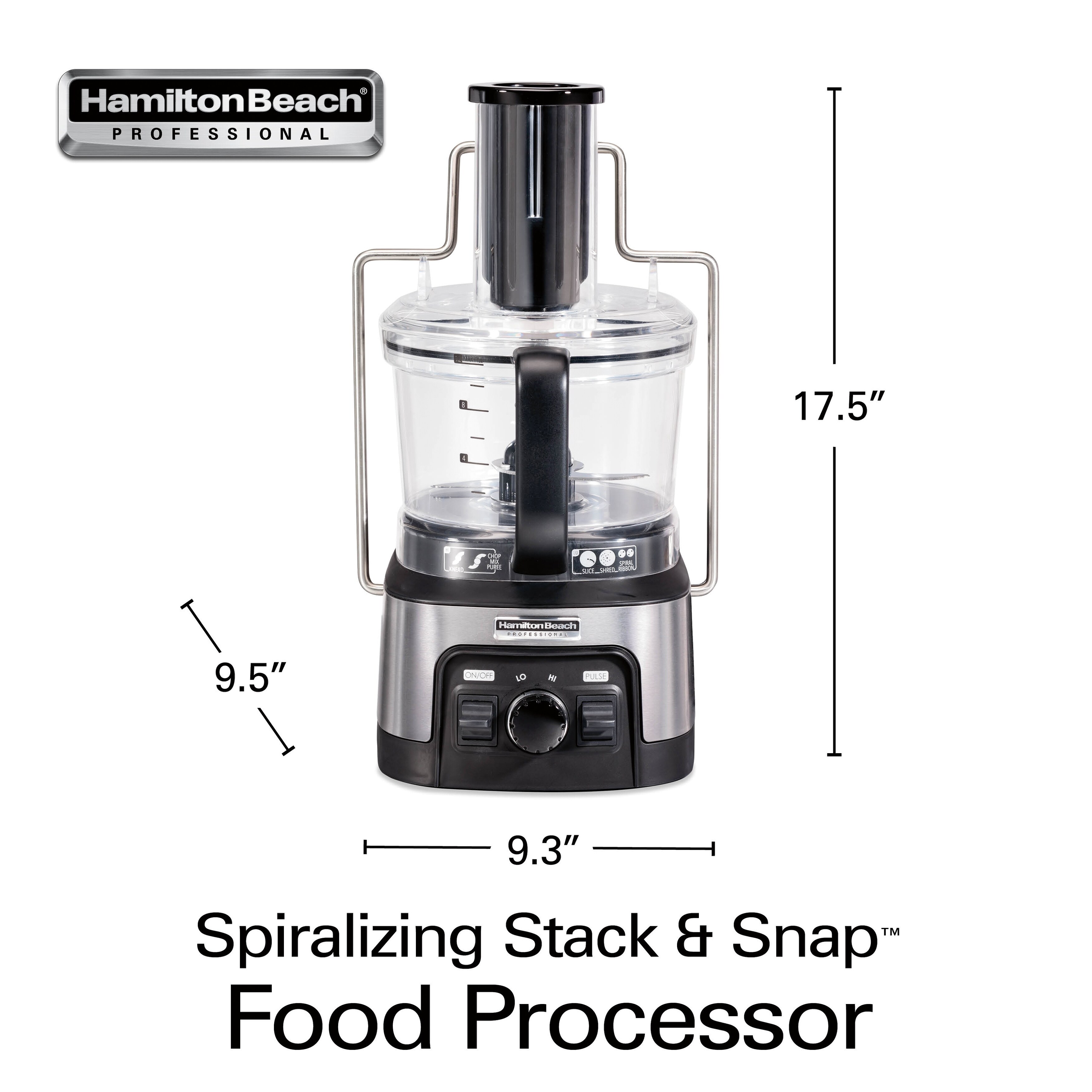 Hamilton Beach® Professional Spiralizing Stack & Snap Food Processor 12 Cup  Capacity