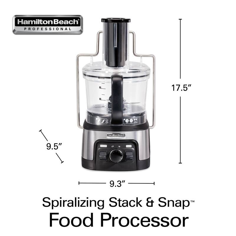 Hamilton Beach Professional 12 Cup Spiralizing Stack & Snap Food Processor