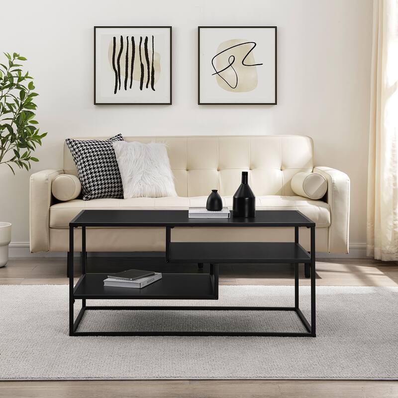 Middlebrook Designs Modern 2-Tier Coffee Table - Solid Black