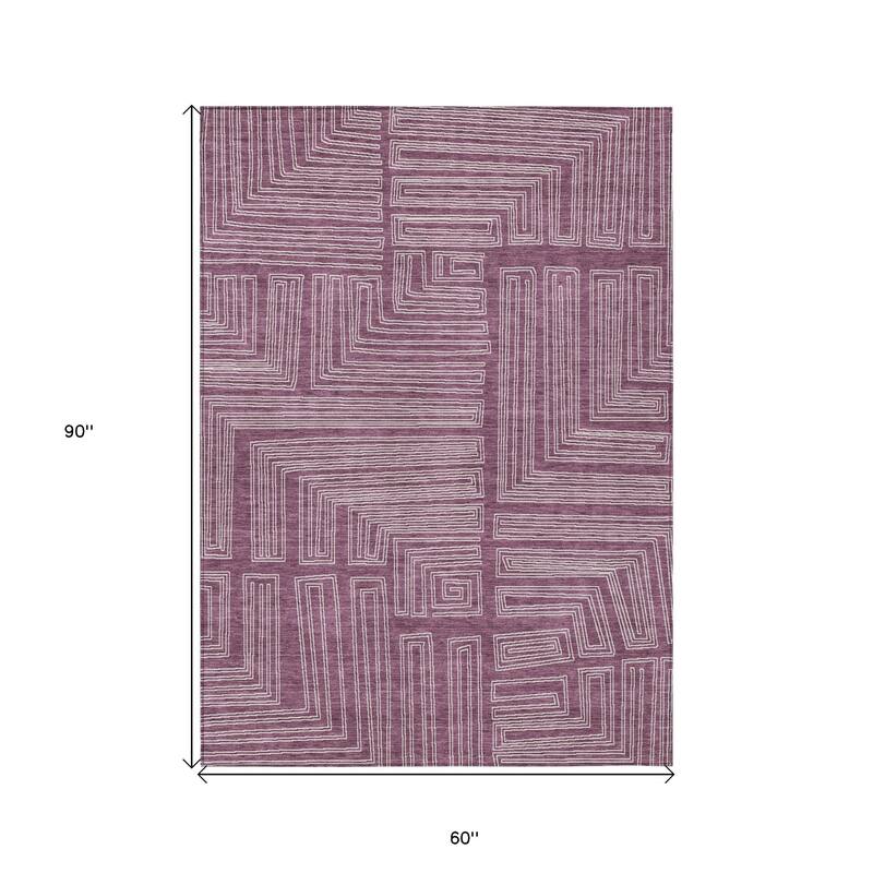 HomeRoots Geometric Transitional Rectangle Outdoor Rug