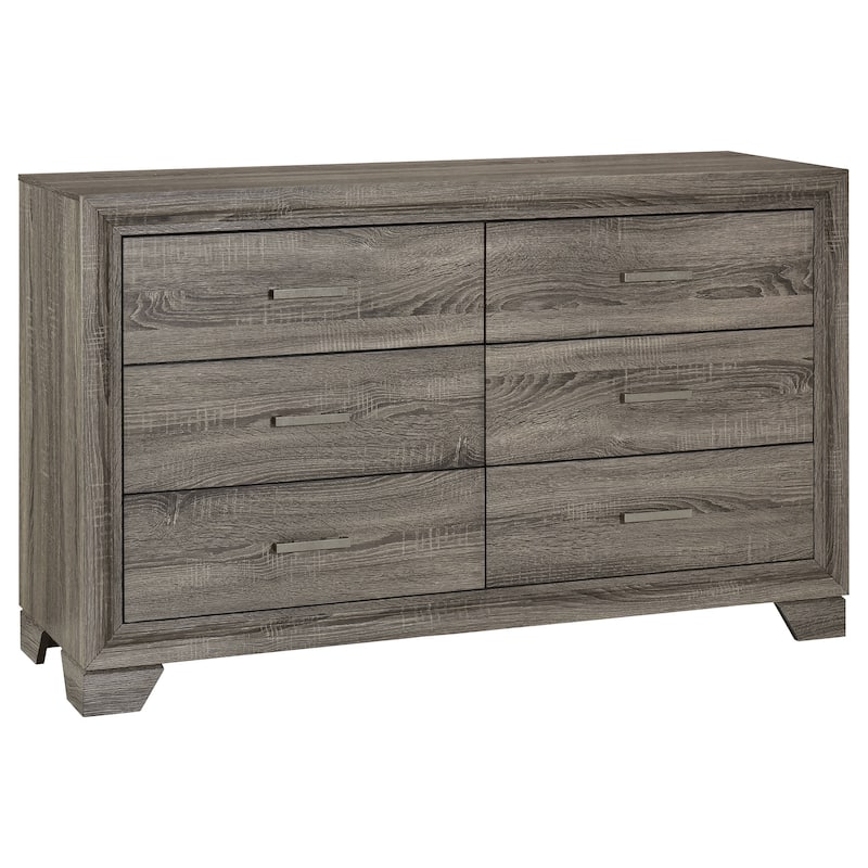 Funston Brown Oak 6-drawer Dresser Cabinet