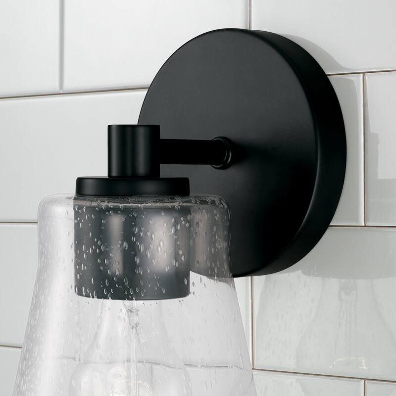 Baker 1-light Wall Sconce w/ Clear Seeded Glass