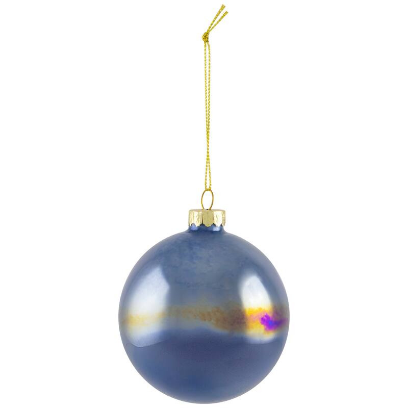 Shiny Glass Ball Christmas Ornaments - 3" (80mm) - Blue, Green and Teal - 6ct