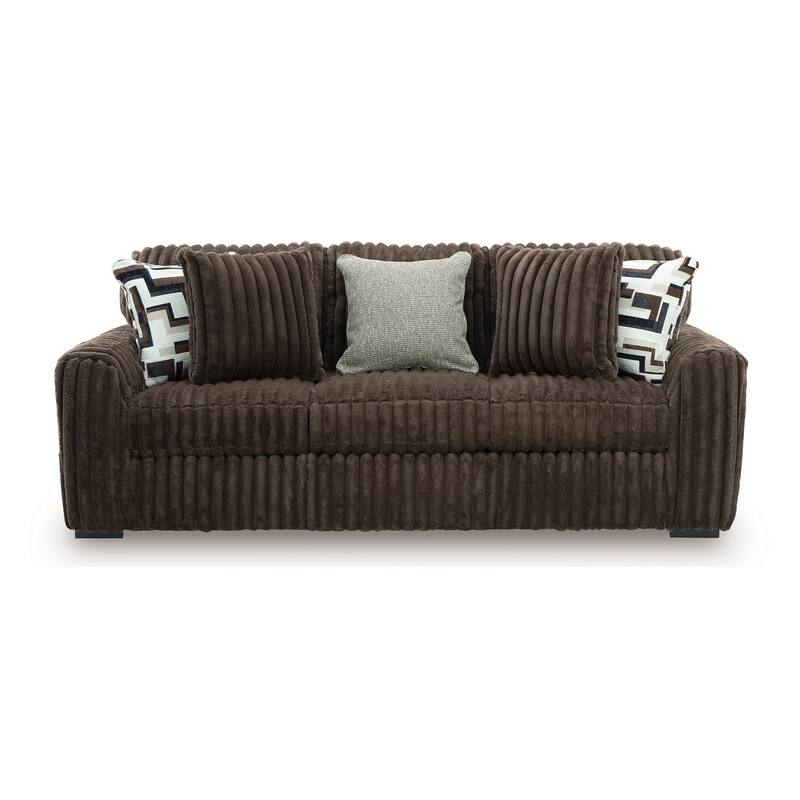 Roundhill Furniture Solenne 2-Piece Living Room Set, Oversized Sofa and Loveseat with Jumbo Corduroy Upholstery