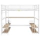 preview thumbnail 16 of 14, Space-saving Design Full Size Metal Loft Bed,Full-Length Guardrail,Desk and Shelf