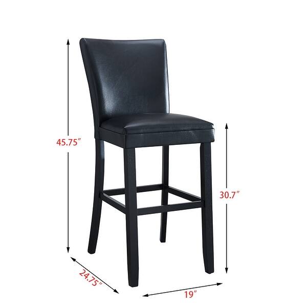 Faux Leather Padded Seat Dining Chair Solid Wood High Elasticity High