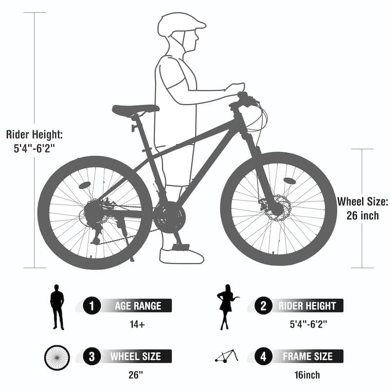 26-Inch Mountain Bike with 8-Speed Gears, Suspension Fork, Double Disc Brakes, and Kenda Tires for Adults