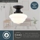 preview thumbnail 5 of 11, VAXCEL Eastgate 1-Light Schoolhouse Semi Flush Mount Ceiling Lighting Fixture, White Frosted Opal Glass Shade
