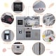 preview thumbnail 4 of 17, Wooden Play Kitchen for Kids with Cookware Playset,Lights & Sounds,20 Accessories and Ice Maker,Microwave,Oven,Range Hood,Sink