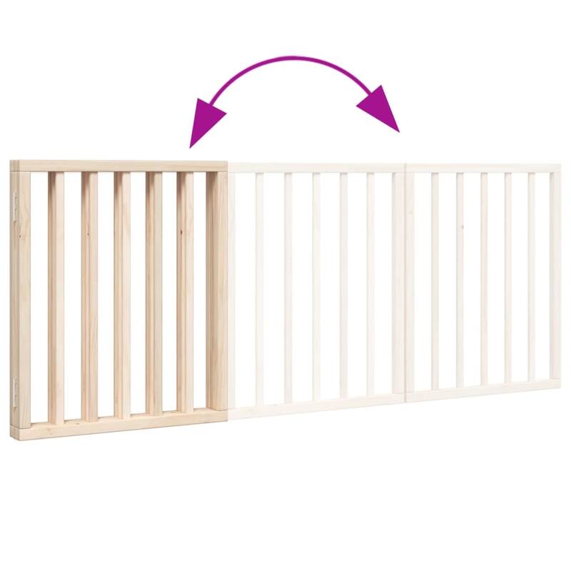 vidaXL Dog Gate Foldable Poplar Wood