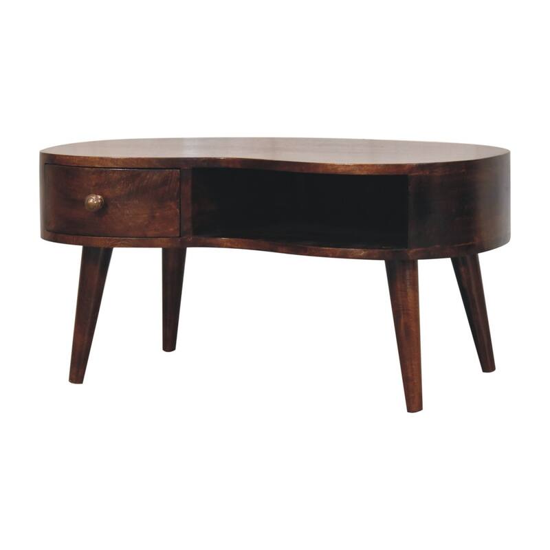 Artisan Furniture Solid Wood California Walnut Wave Coffee Table