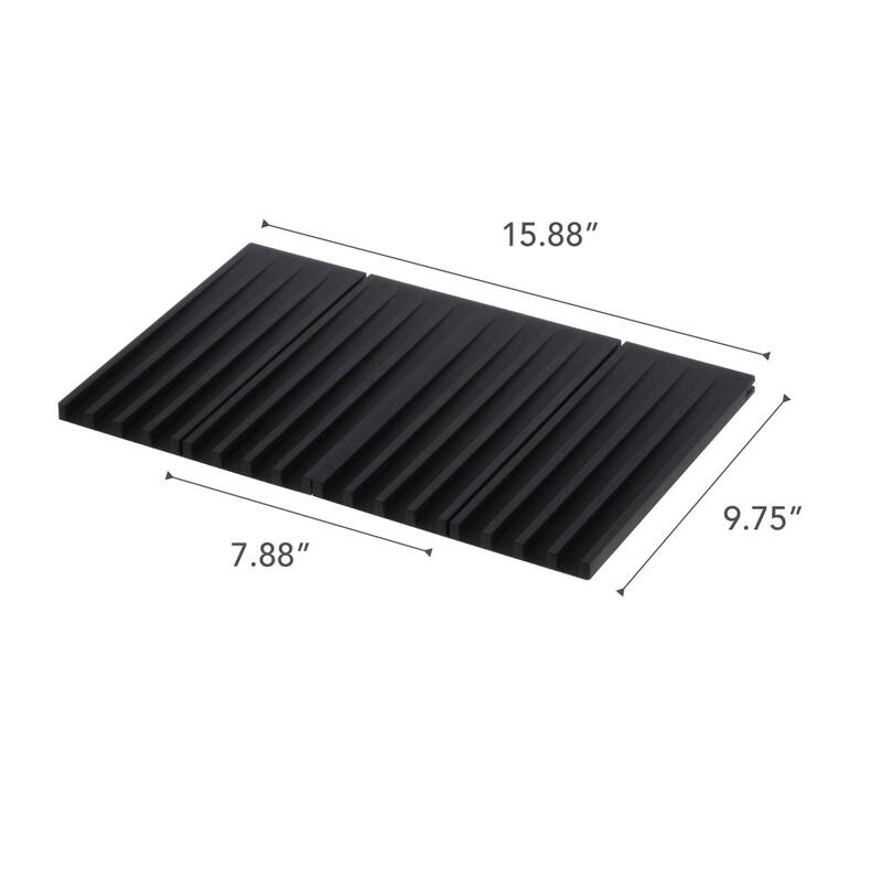 Yamazaki Home Folding Dish Drainer Mat and Trivet, Silicone, Collapsible - L 9.84 x W 15.94 x H 0.51 inches