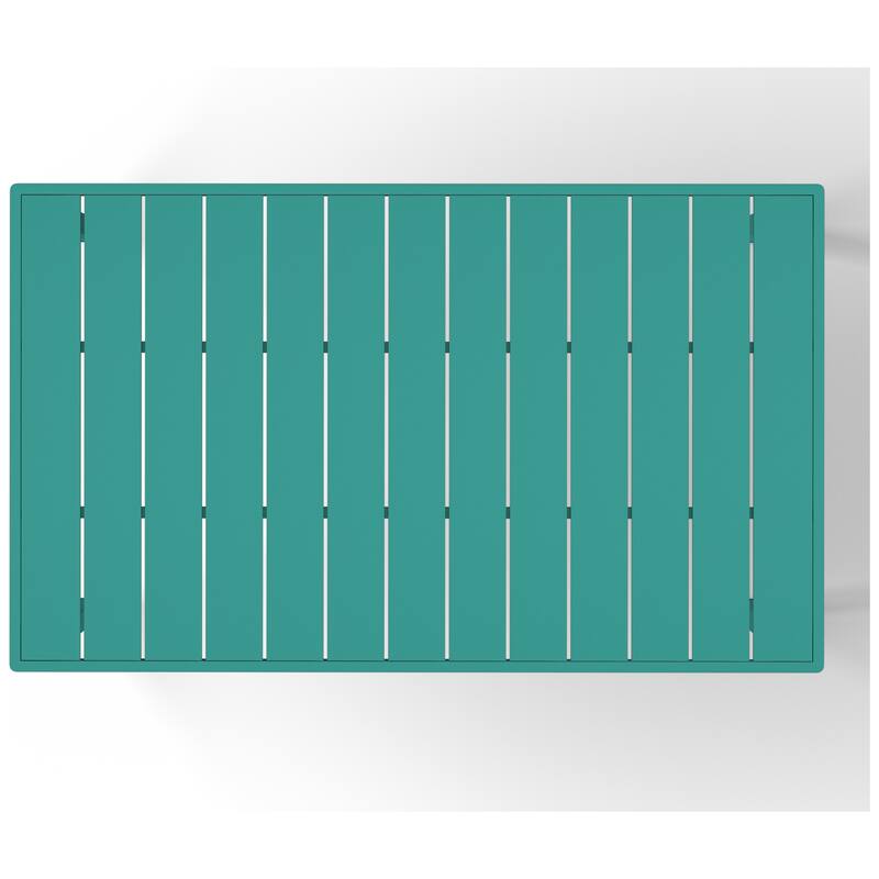 Frond and Form 59 Inch By 35.4 Inch Outdoor Steel Rectangular Dining Table