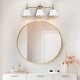 preview thumbnail 2 of 10, Nisa Modern 3-Light Bathroom Vanity Light White Gold Metal Wall Sconce - L 22.5"* W 7.9"* H 9"