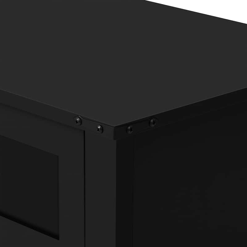 55" Sliding Barn Door Sideboard Cabinet with 3 Drawers and Adjustable Shelves