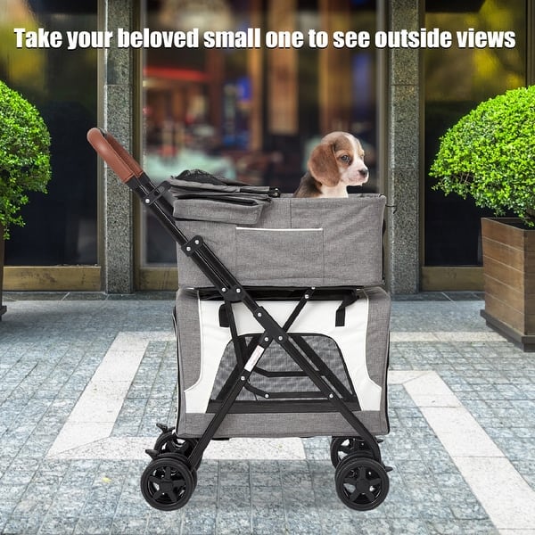 Kinpaw Dog Stroller Cat Double Stroller w/ Detachable Carriers, 3 In 1 Pet  Stroller for Dogs,4 Wheels Travel Dog Stroller - Bed Bath & Beyond -  35292618