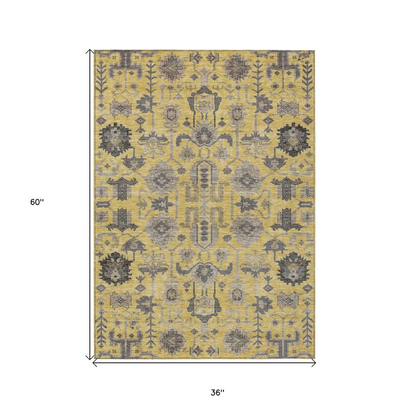 HomeRoots Oriental Traditional Rectangle Outdoor Rug