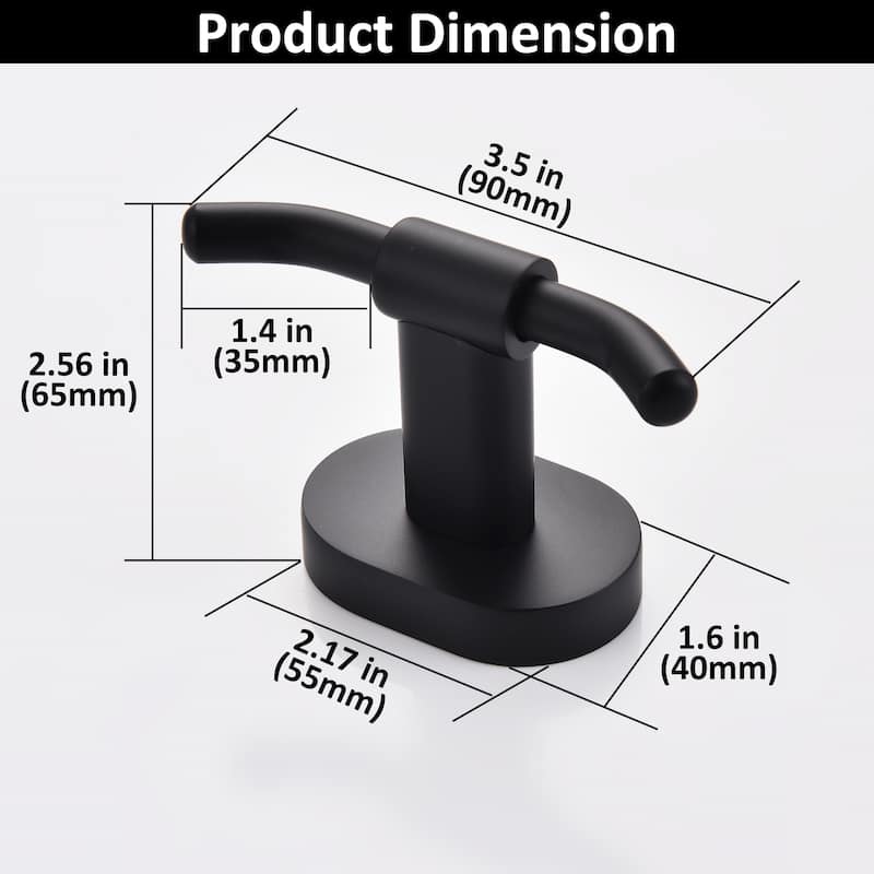 Wall Mounted 2 in 1 Towel Hook Double Robe Hook (set of 2)