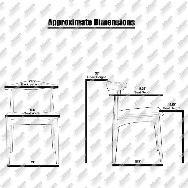 Contemporary Farmhouse Real Solid Wood Cushion Seat Dining Chairs Desk Elbow Side Chairfor Living Room Bedroom Kitchen