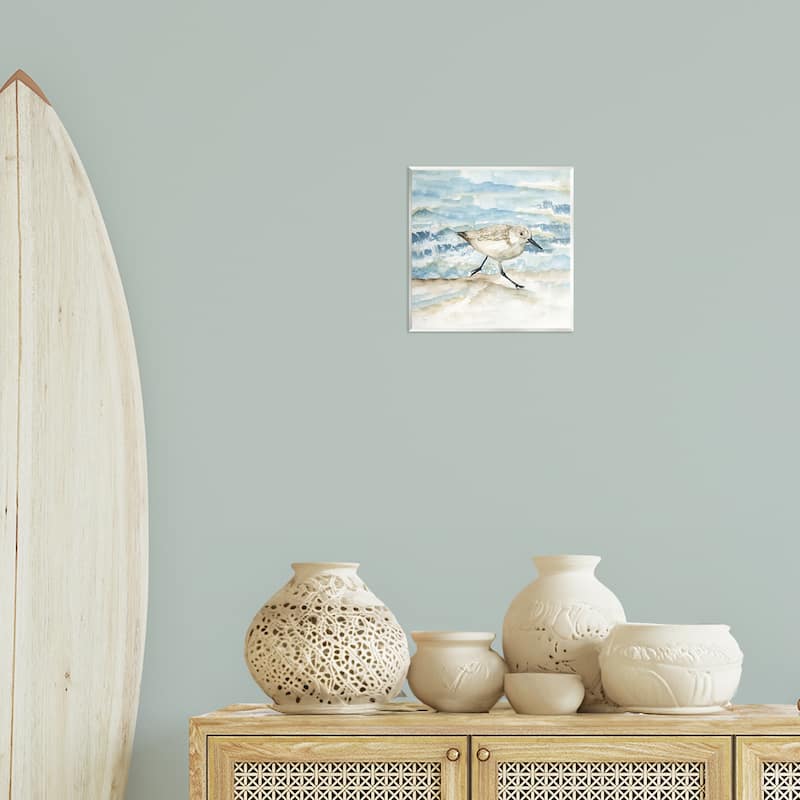 Stupell Sandpiper Striding Shore Wall Plaque Art Design By Nan