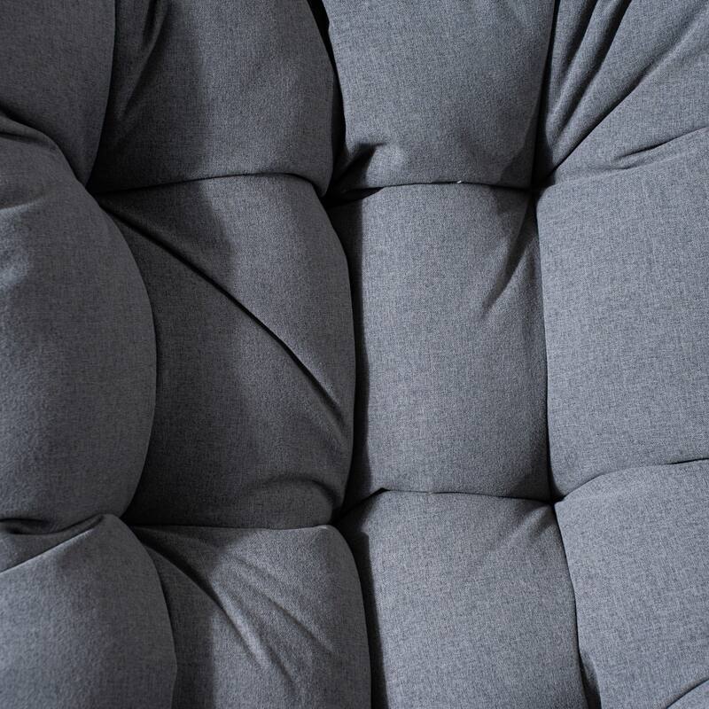 35.83" Outdoor Rocking Chair with Padded Cushion