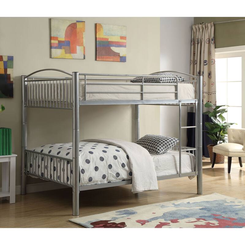 Booker Full over Full Bunk Bed with Ladder - Silver