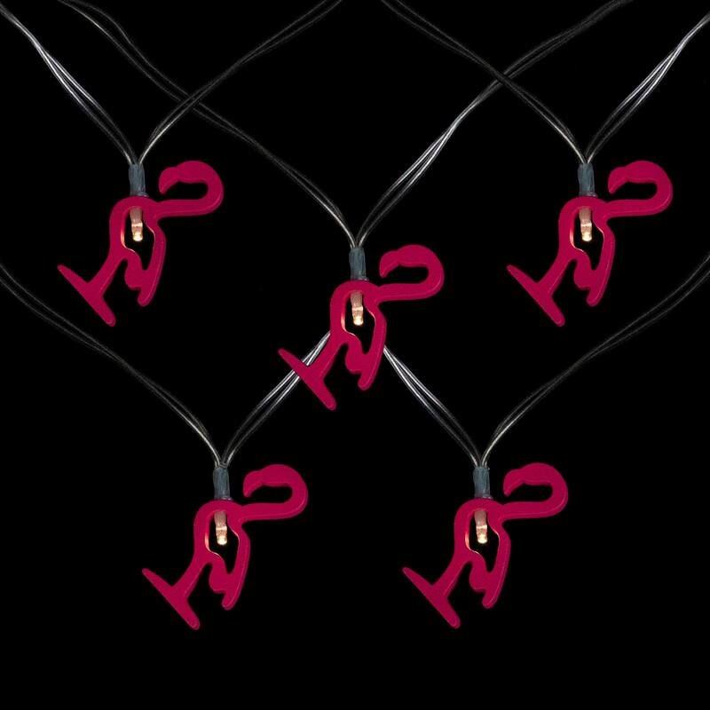 10-Count LED Pink Flamingo Fairy Lights - Warm White - Pink Flamingo