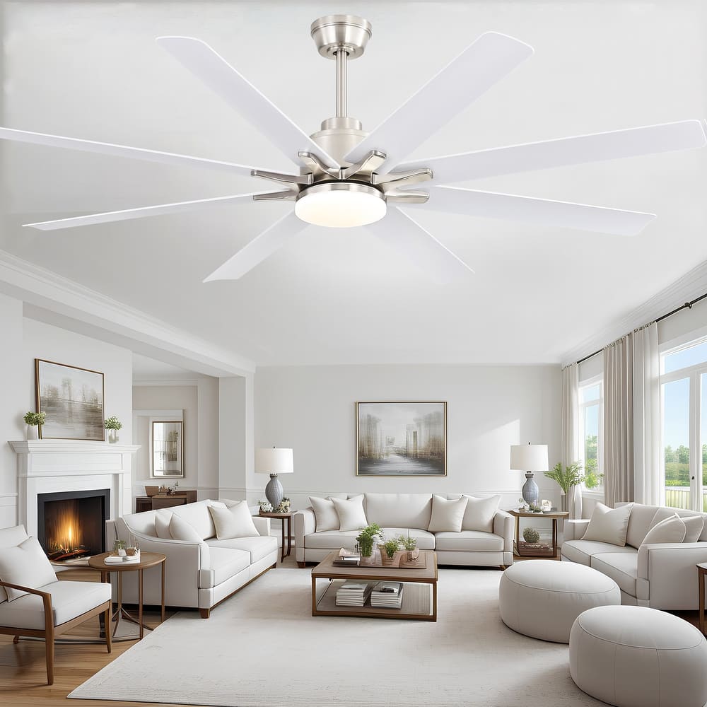 Sofucor 66" Large Smart Windmill Ceiling Fan with Light, Remote/APP Control, Dimmable LED Included