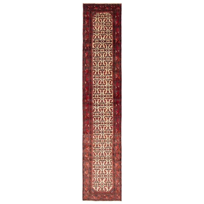 ECARPETGALLERY Hand-knotted Andelz Cream Wool Rug - 2'8 x 13'2 - Cream - 2'8 x 13'2