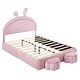 preview thumbnail 13 of 42, Upholstered Velvet Platform Bed with 2 Storage Benches