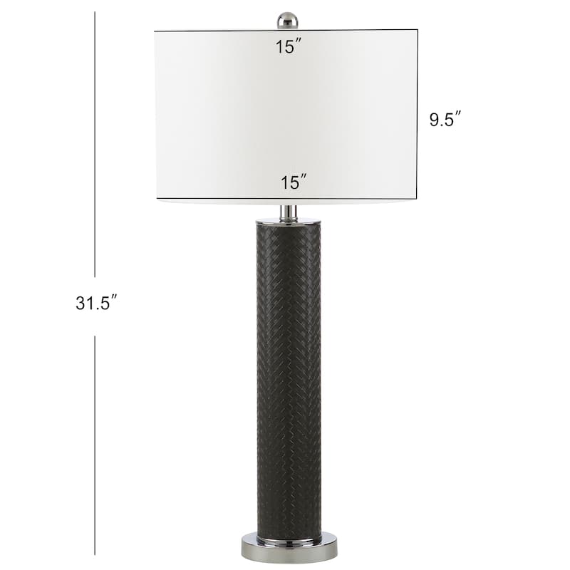SAFAVIEH Lighting Tomika 32-inch Faux Alligator Grey Table Lamp (Set of 2) - 15"x15"x31.5" - 15Wx15Dx32H