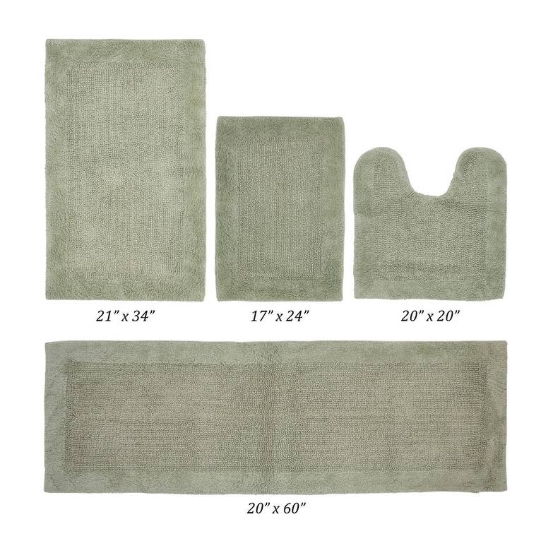 Better Trends Bath Rugs Set 100% Cotton Tufted Soft Water Absorbent Bathroom Rug for Shower, Sink Bath Mats Edge Collection