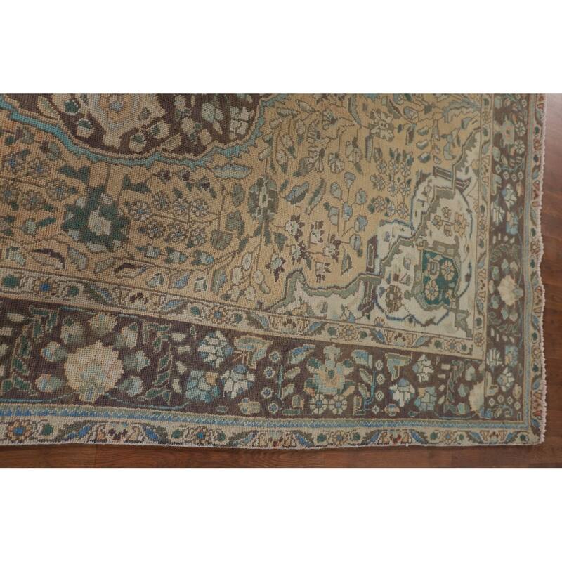 Traditional Tabriz Persian Vintage Area Rug Handmade Wool Carpet - 6'8"x 9'5"