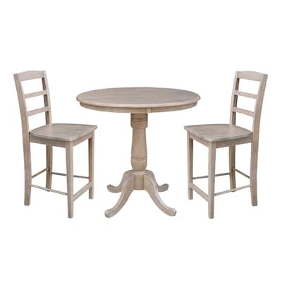 36" Round Pedestal Counter Height Table and Stools