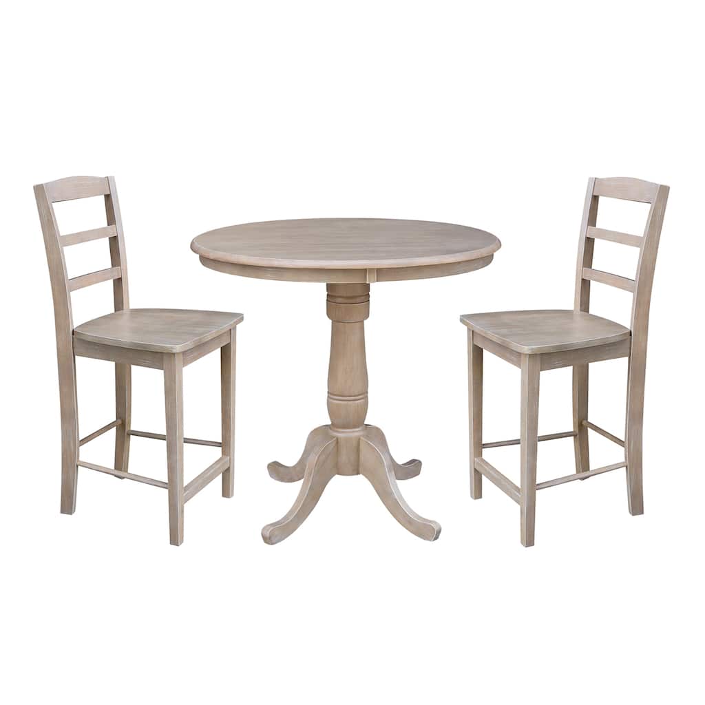 36" Round Pedestal Counter Height Table and Stools