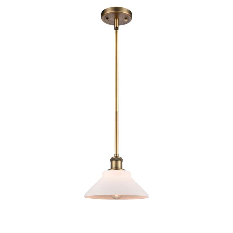 Innovations Lighting Orwell 9" Wide Mini Pendant - Brushed Brass / Matte White