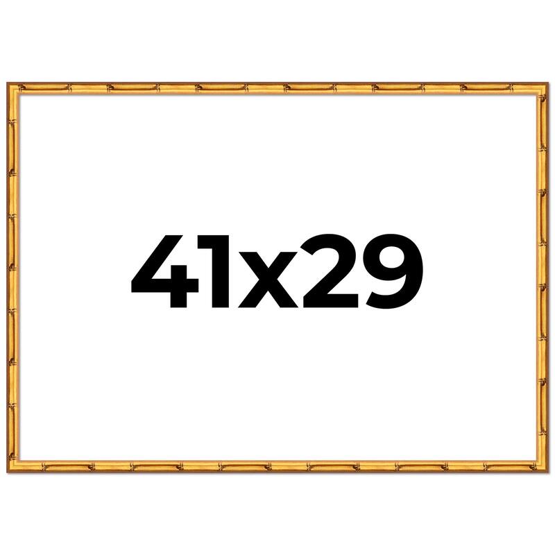 41x29 Frame Gold Bamboo Picture Frame Modern Photo Frame Includes UV Acrylic Shatter Guard Front Acid Free Foam Backing Board